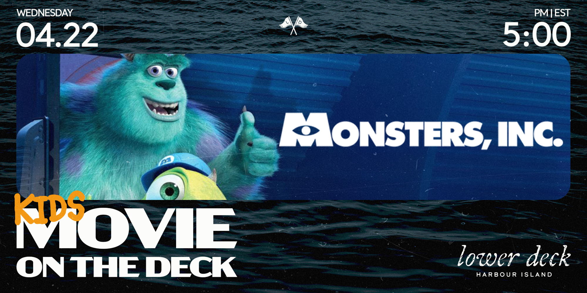 Kids Movie on the Deck: Monsters, Inc. promotional image