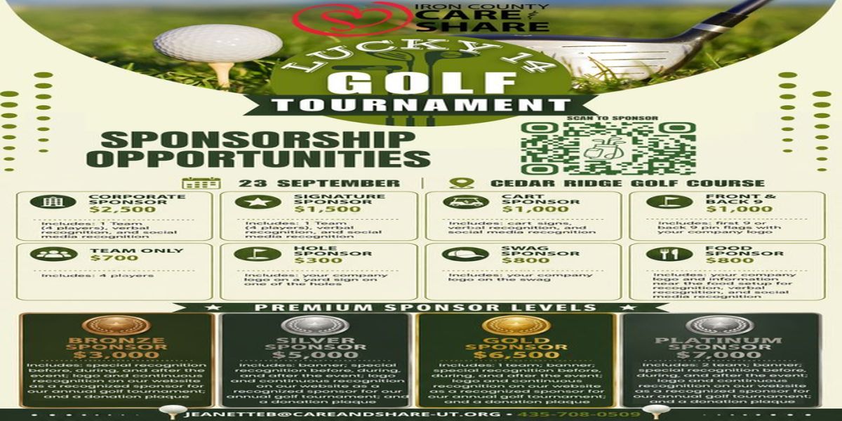 Iron County Care and Share's Annual Charity Golf Tournament-Lucky 14 promotional image