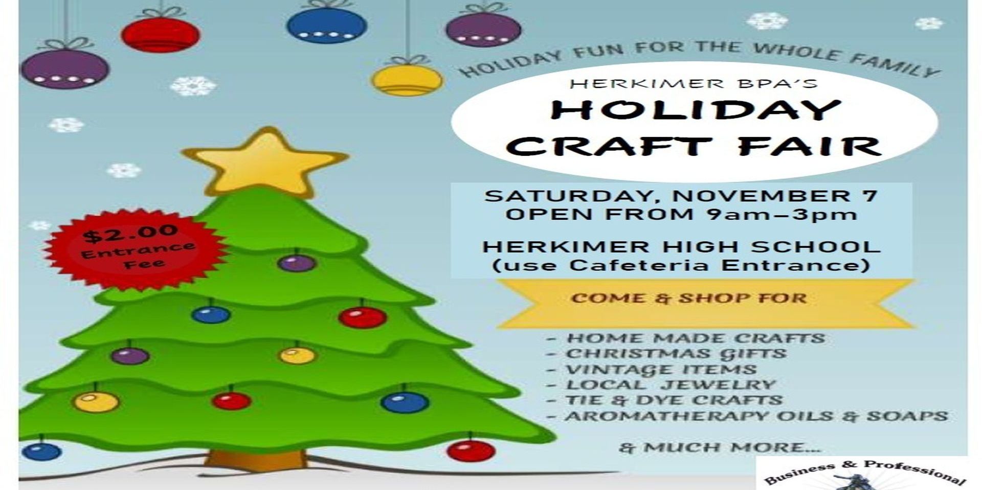 Herkimer BPA HOLIDAY Arts and Craft Fair promotional image