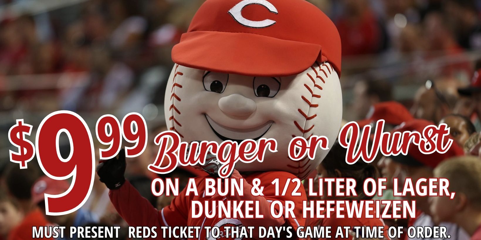 The Reds GameDay Special Is Back @ Our Haus! promotional image