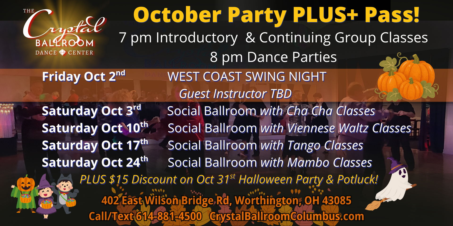 October Party PLUS+ Pass Ballroom Classes and Parties promotional image