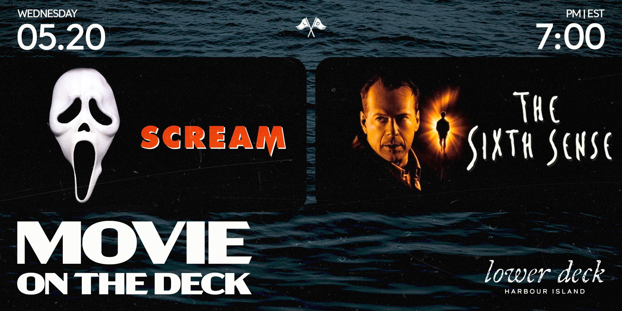 Movie Night at Lower Deck: Scream & The Sixth Sense promotional image