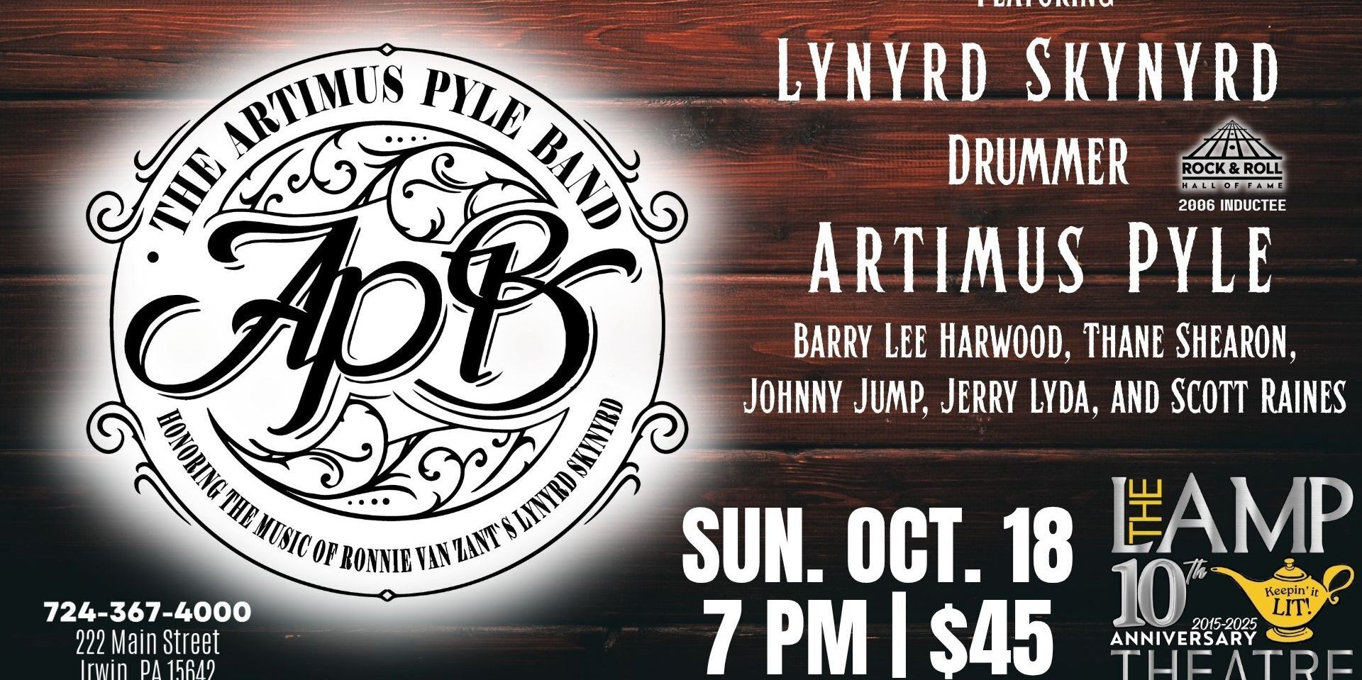 The Artimus Pyle Band honoring Ronnie Van Zant’s Lynyrd Skynyrd promotional image