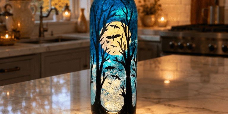 Moonlit Forrest Bottle Lamp - Painting Class promotional image