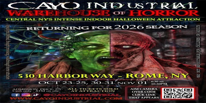 Cayo Industrial Warehouse of Horror - Indoor Halloween Haunted House Attraction promotional image
