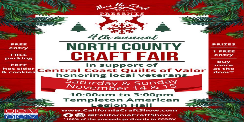 North County Craft Fair, Saturday and Sunday, November 14 and 15, 10a,-3pm promotional image