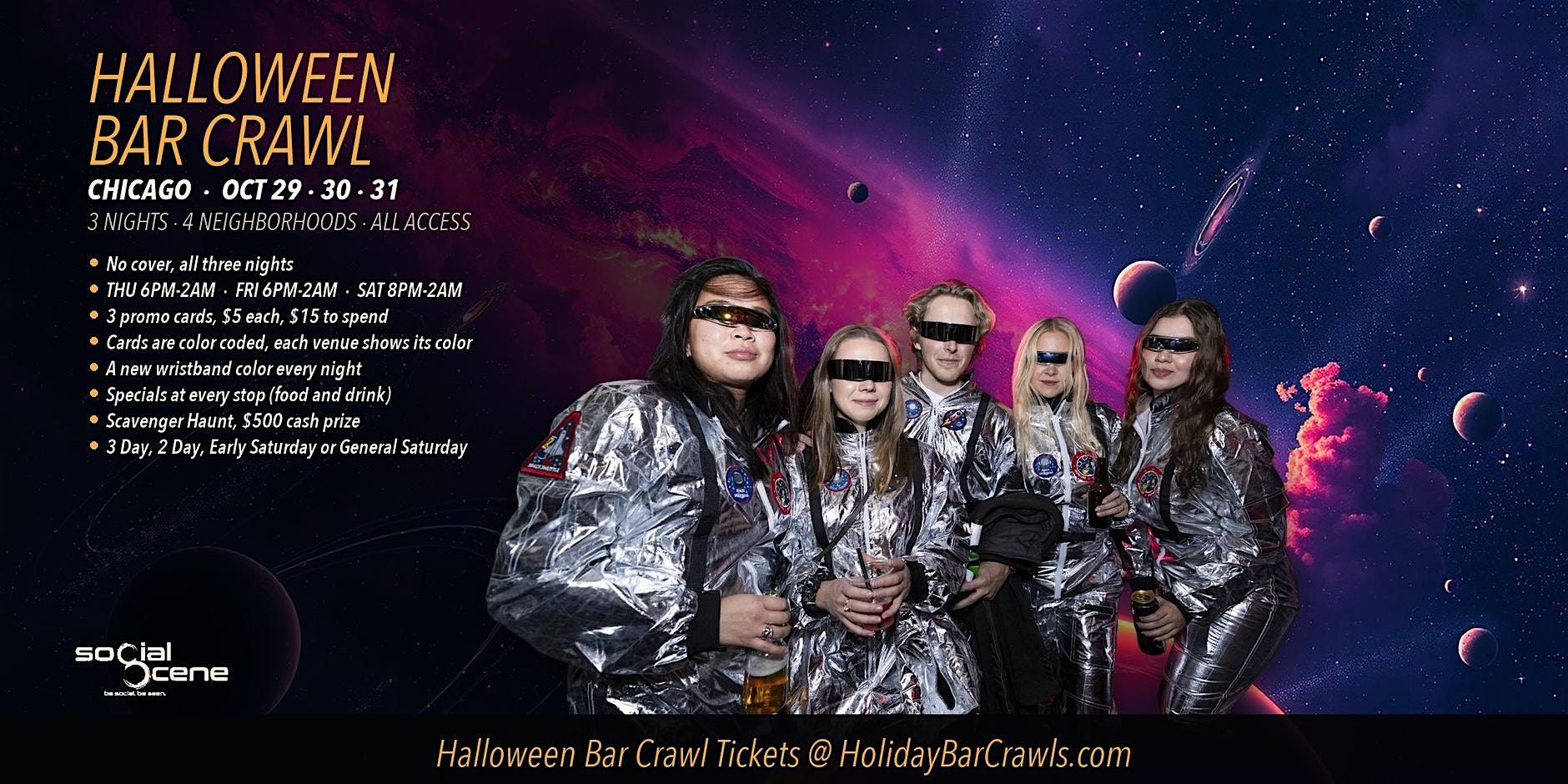 Chicago 3 Day All Access Halloween Bar Crawl promotional image